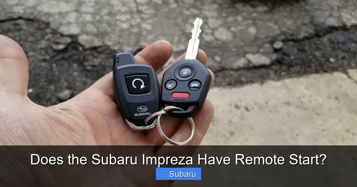 Does the Subaru Impreza Have Remote Start?