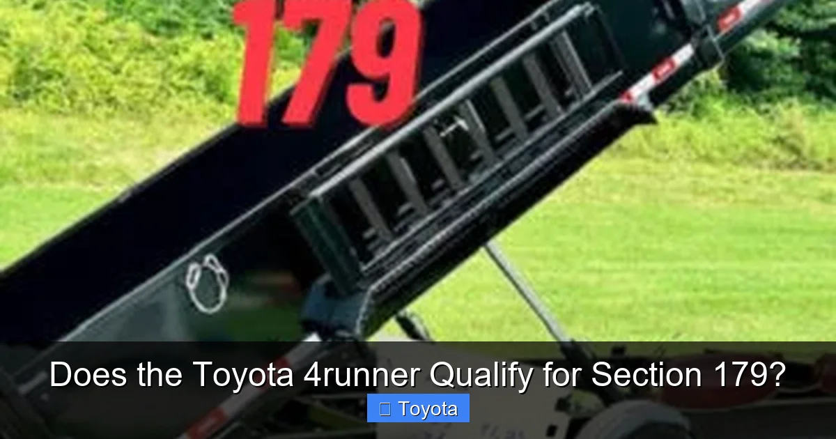 Does the Toyota 4runner Qualify for Section 179?