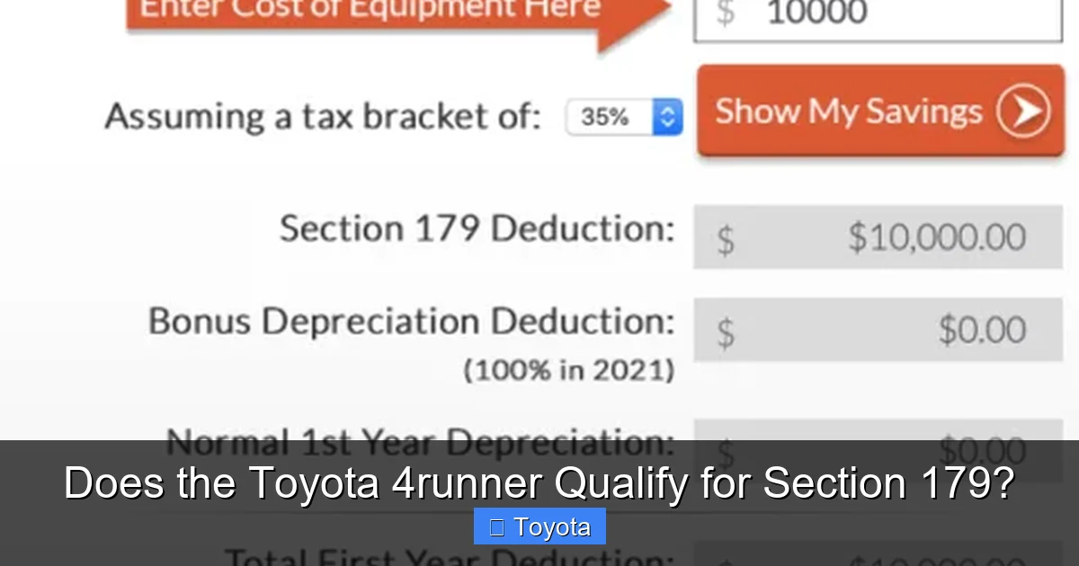 Does the Toyota 4runner Qualify for Section 179?