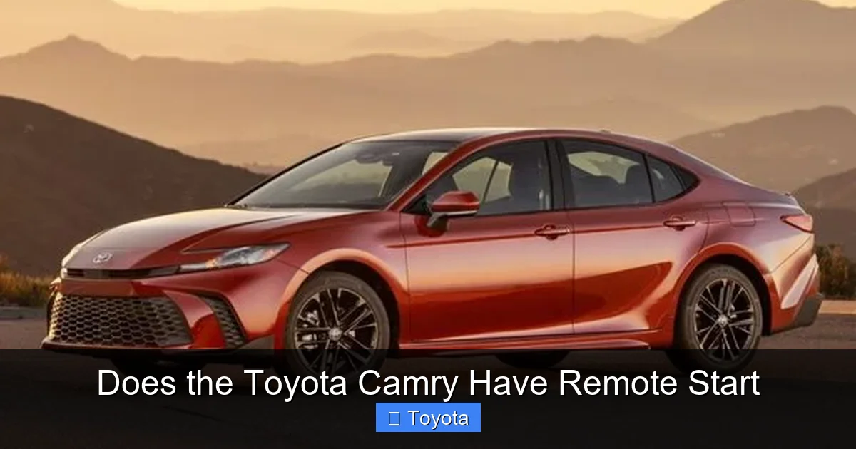 Does the Toyota Camry Have Remote Start