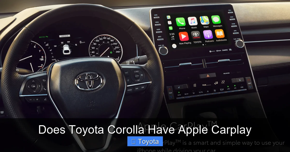 Does Toyota Corolla Have Apple Carplay