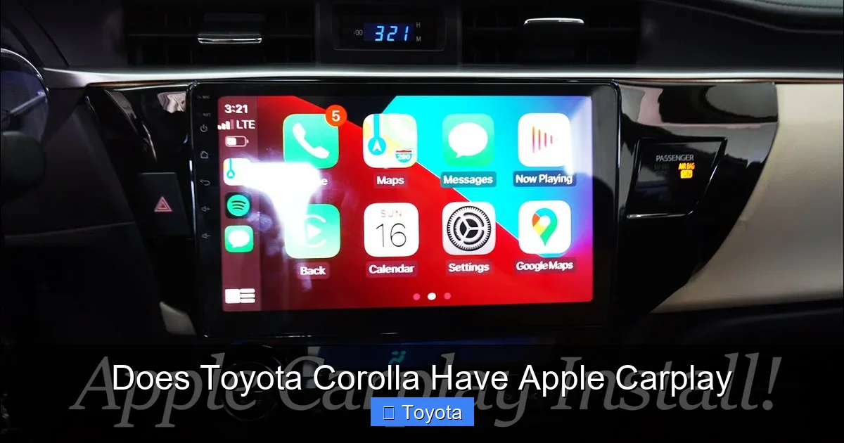 Does Toyota Corolla Have Apple Carplay
