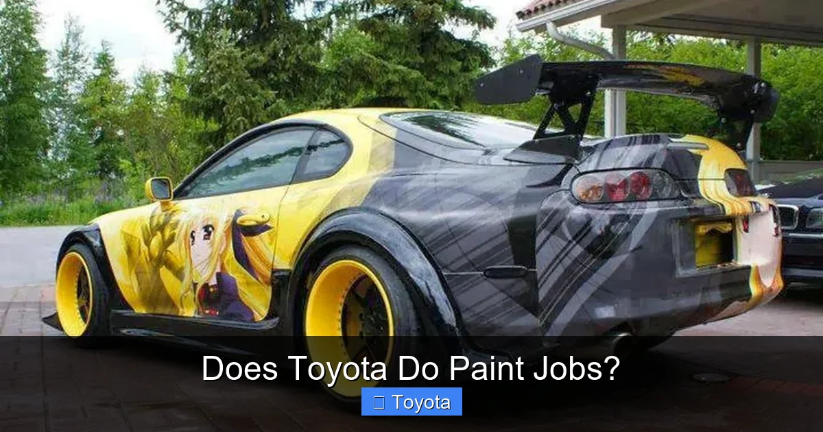 Does Toyota Do Paint Jobs?