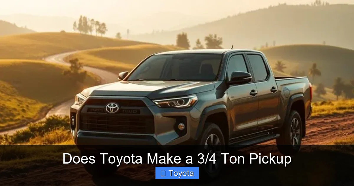 Does Toyota Make a 3/4 Ton Pickup