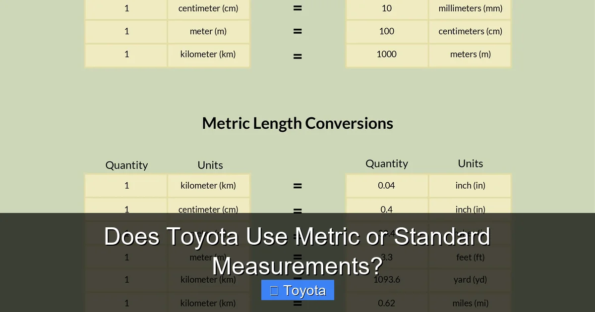 Does Toyota Use Metric or Standard Measurements?