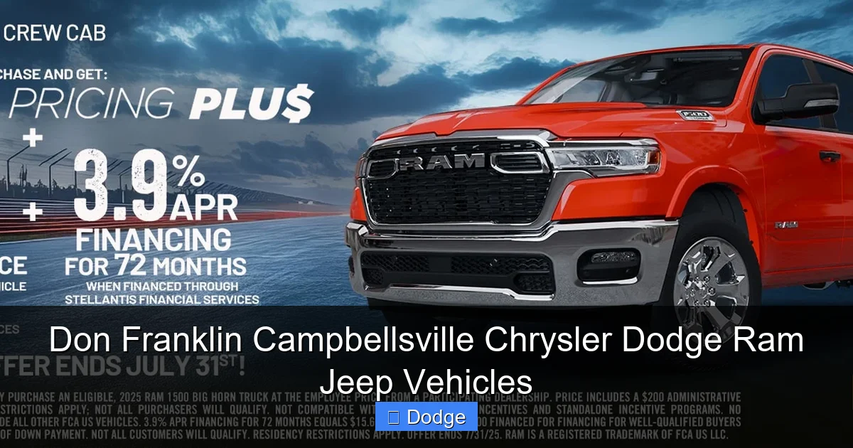 Don Franklin Campbellsville Chrysler Dodge Ram Jeep Vehicles