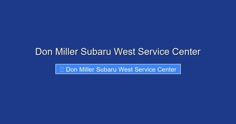 Don Miller Subaru West Service Center