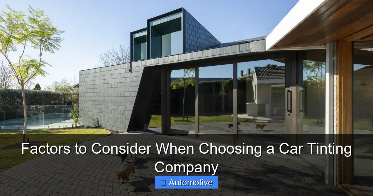 Factors to Consider When Choosing a Car Tinting Company