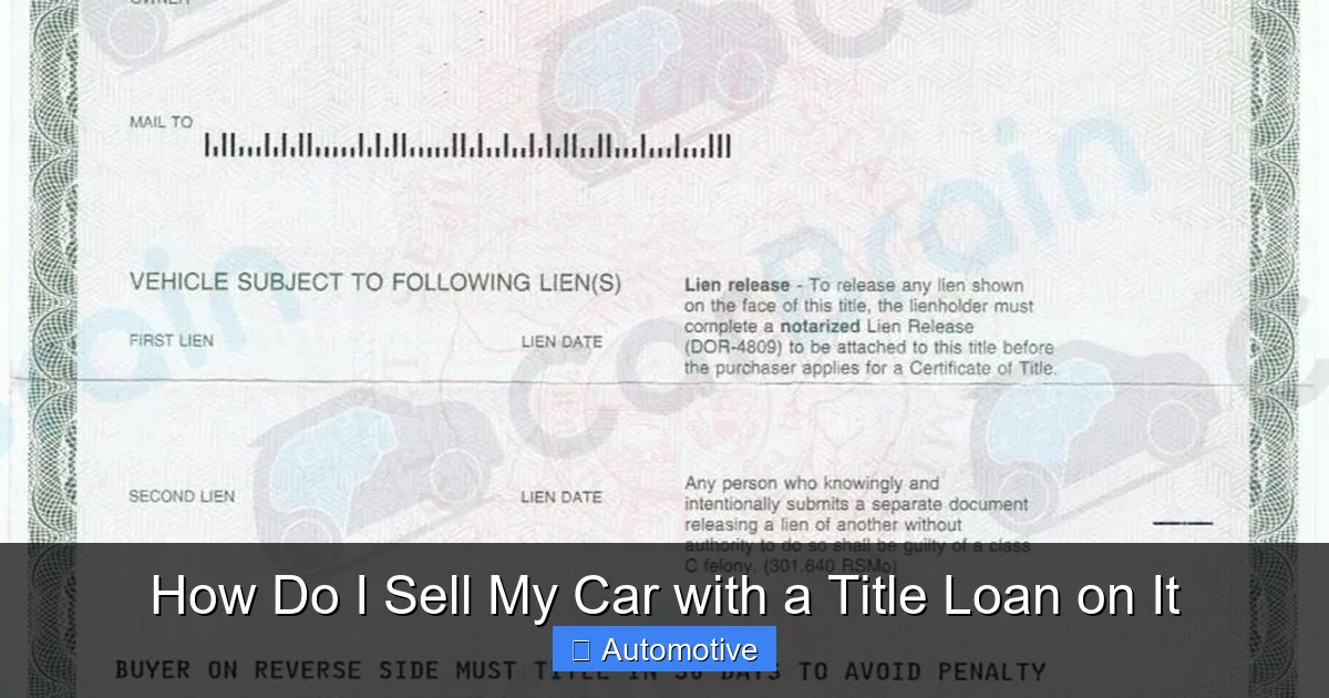 How Do I Sell My Car with a Title Loan on It
