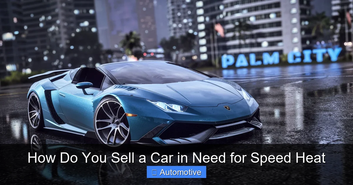 How Do You Sell a Car in Need for Speed Heat