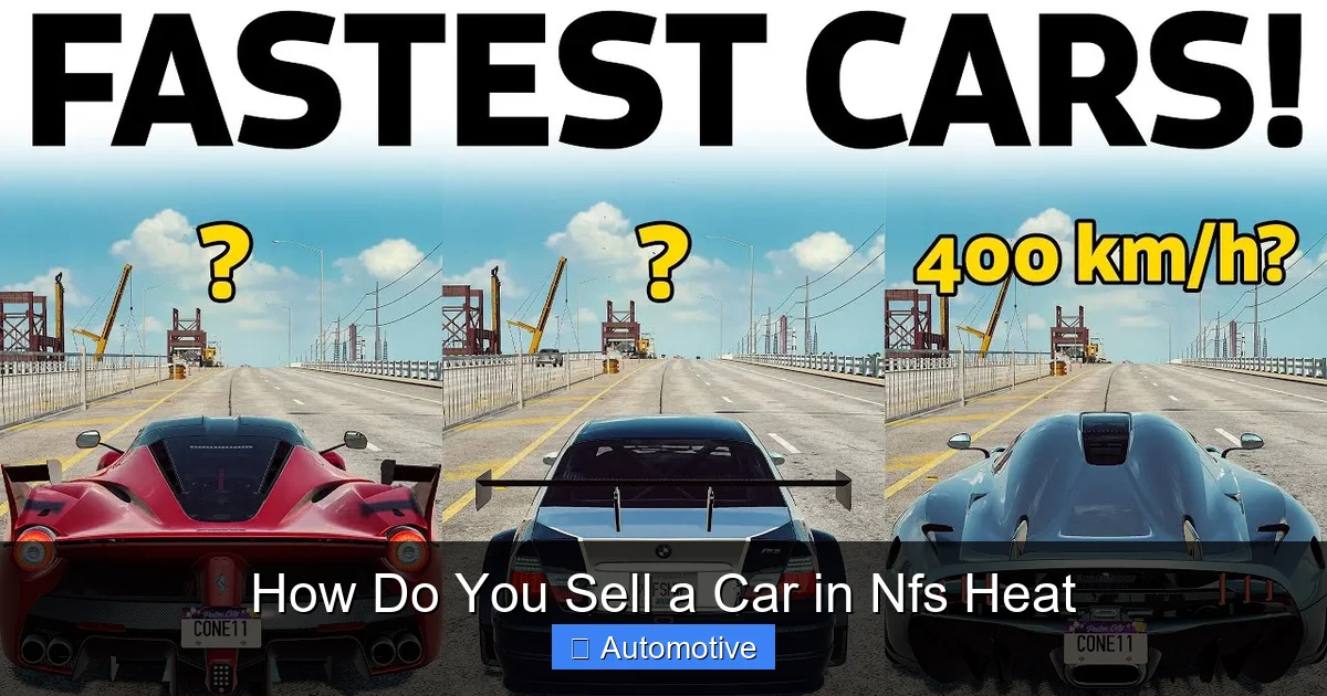 How Do You Sell a Car in Nfs Heat