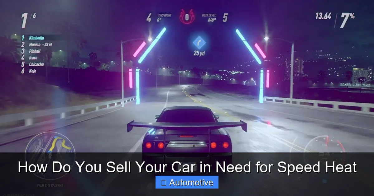 How Do You Sell Your Car in Need for Speed Heat
