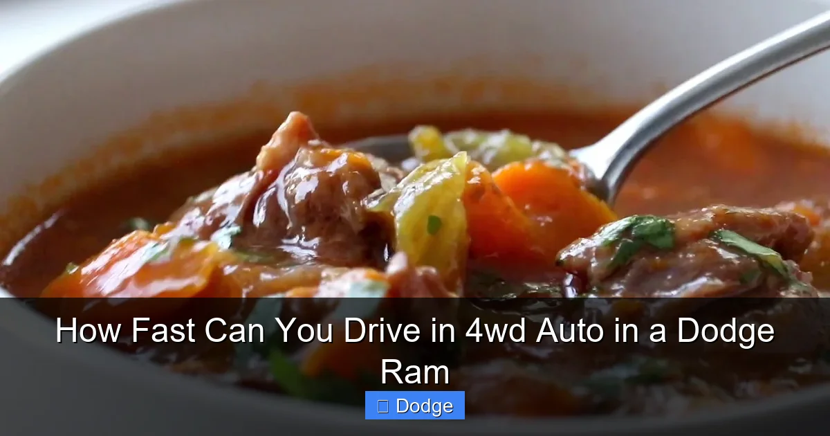 How Fast Can You Drive in 4wd Auto in a Dodge Ram