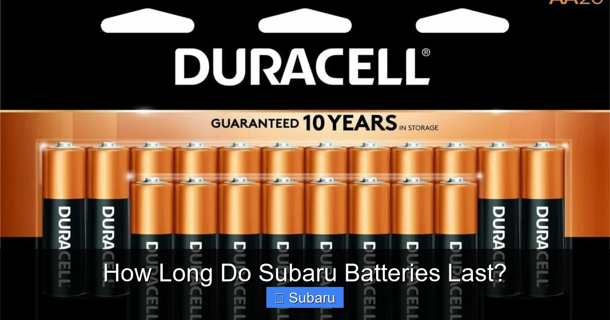 How Long Do Subaru Batteries Last?