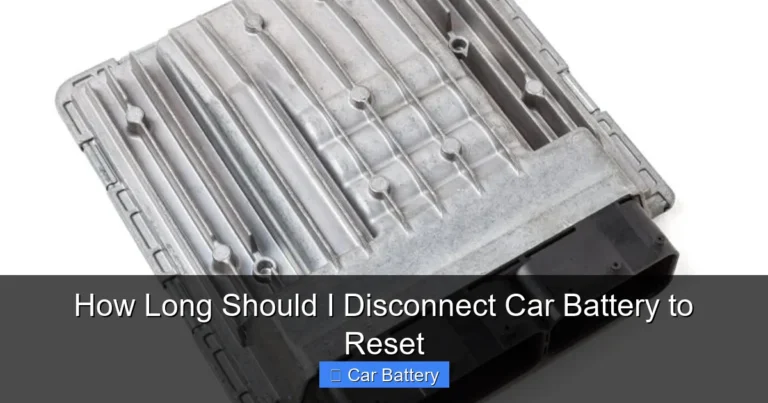 How Long Should I Disconnect Car Battery to Reset