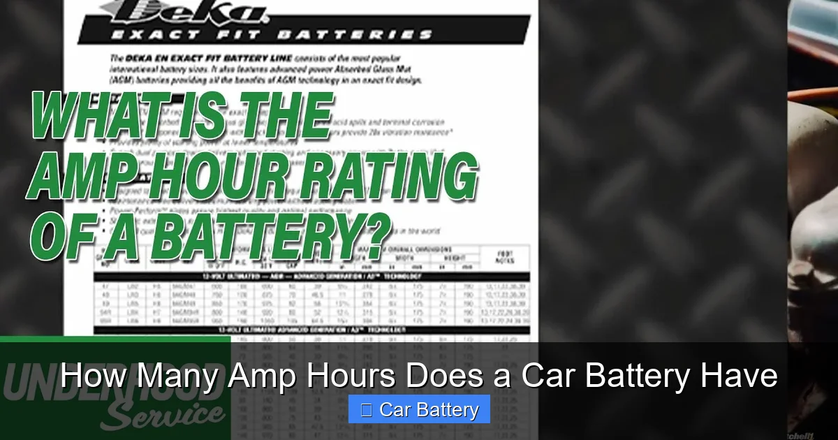 How Many Amp Hours Does a Car Battery Have