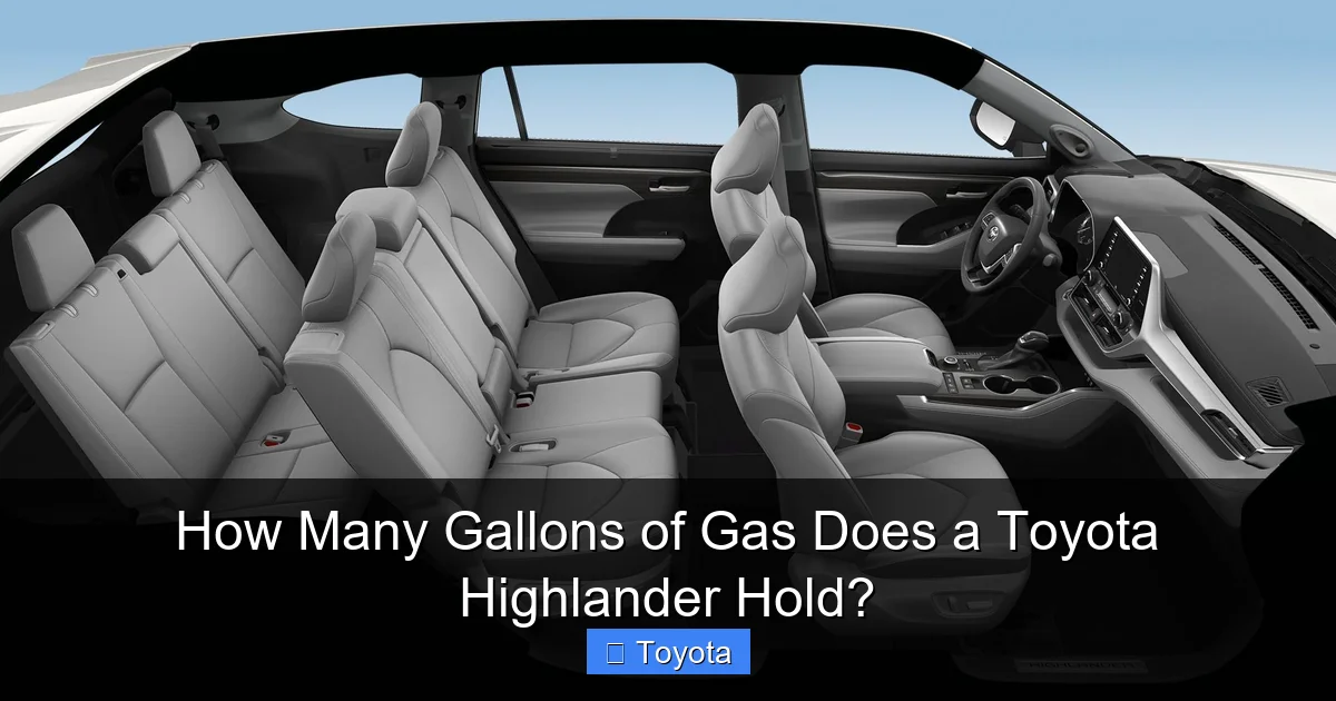 How Many Gallons of Gas Does a Toyota Highlander Hold?