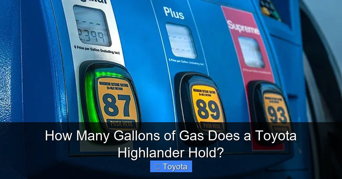 How Many Gallons of Gas Does a Toyota Highlander Hold?