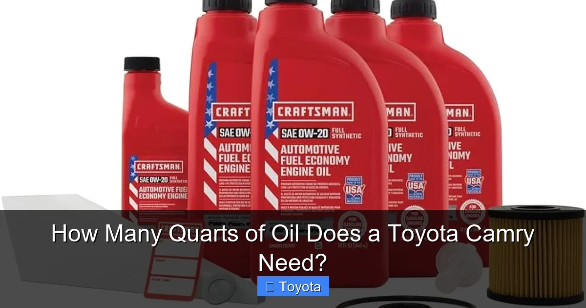 How Many Quarts of Oil Does a Toyota Camry Need?