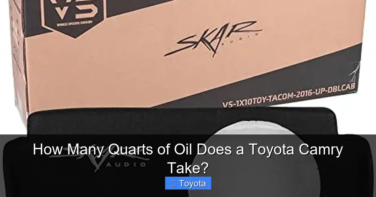 How Many Quarts of Oil Does a Toyota Camry Take?