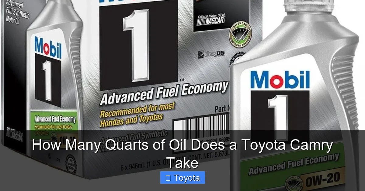 How Many Quarts of Oil Does a Toyota Camry Take