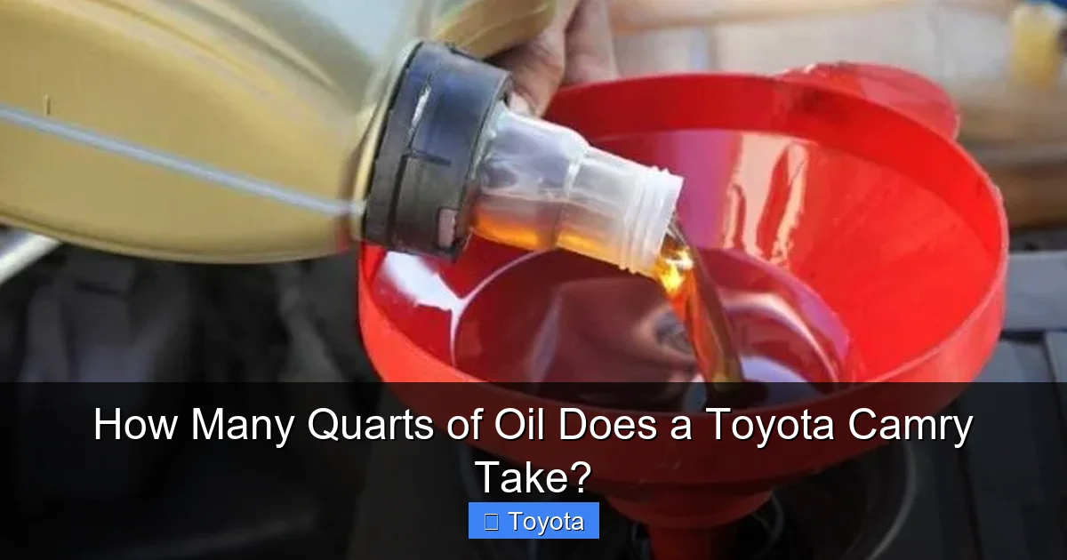 How Many Quarts of Oil Does a Toyota Camry Take?