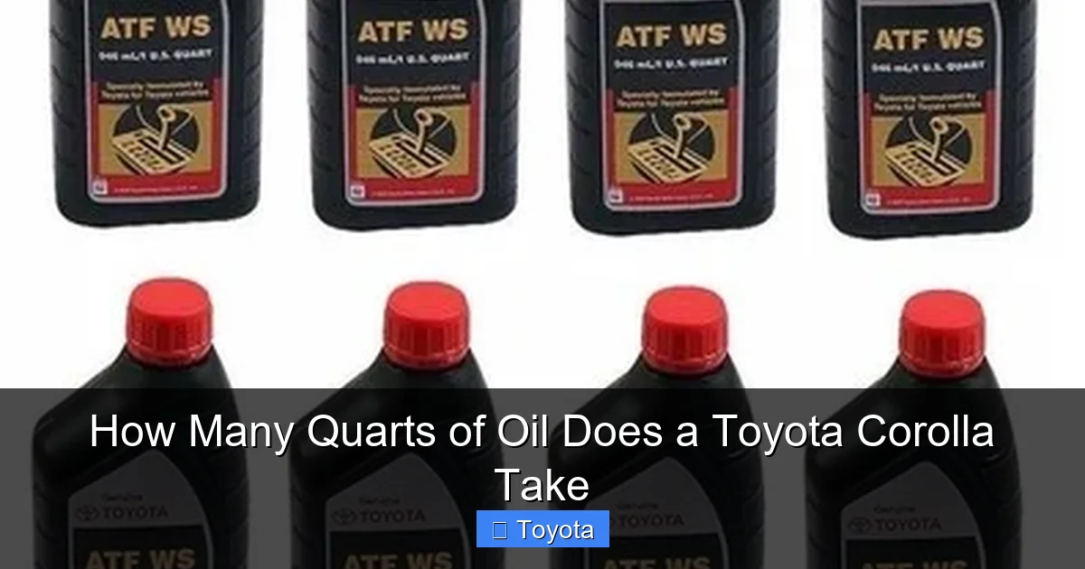 How Many Quarts of Oil Does a Toyota Corolla Take