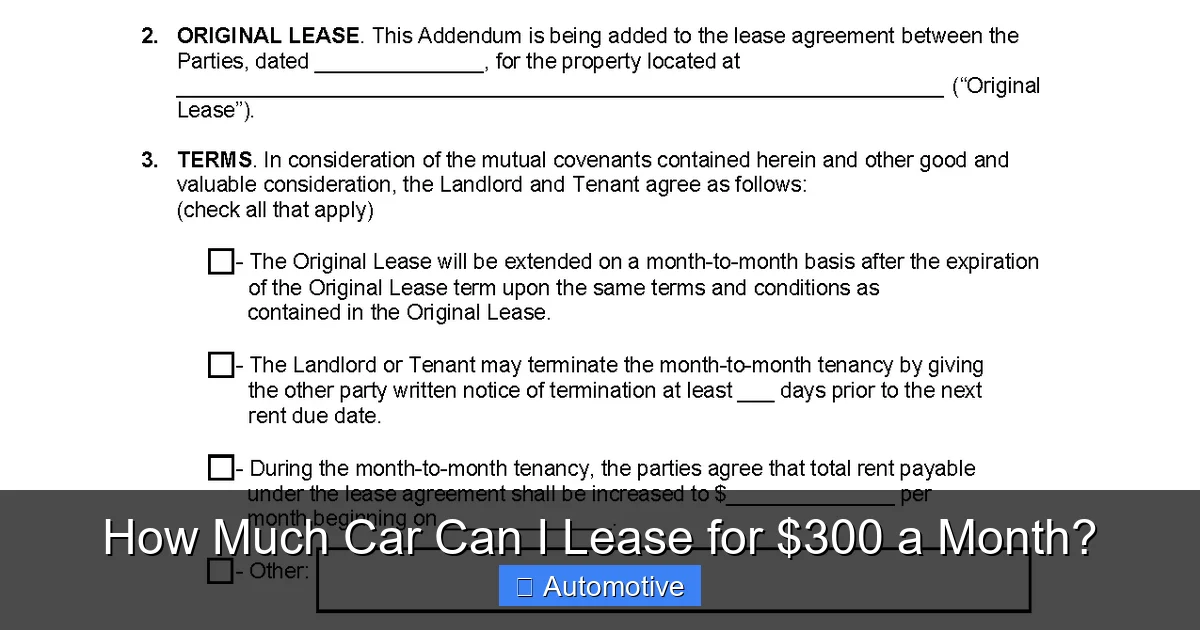 How Much Car Can I Lease for $300 a Month?