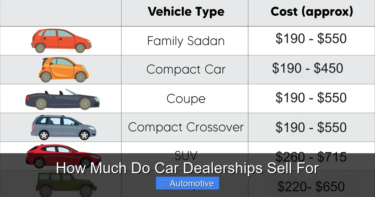 How Much Do Car Dealerships Sell For