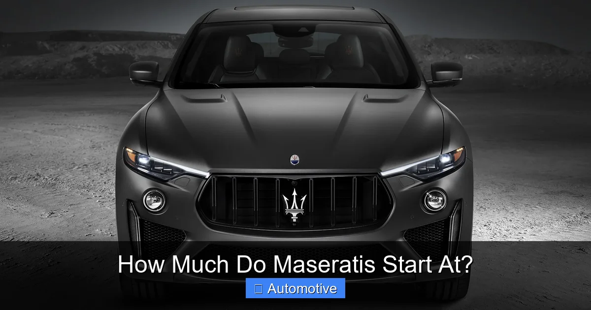 How Much Do Maseratis Start At?