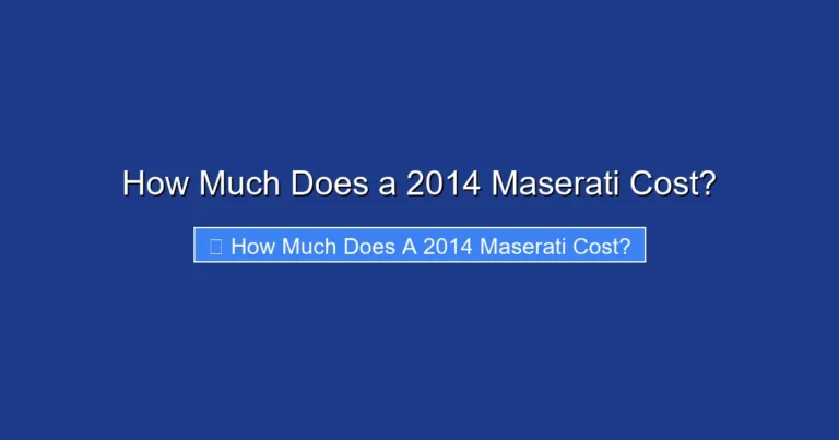 How Much Does a 2014 Maserati Cost?