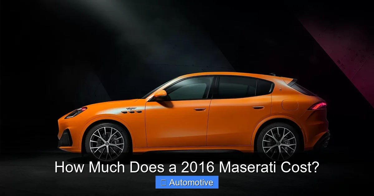 How Much Does a 2016 Maserati Cost?