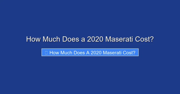 How Much Does a 2020 Maserati Cost?