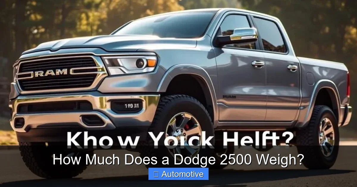 How Much Does a Dodge 2500 Weigh?