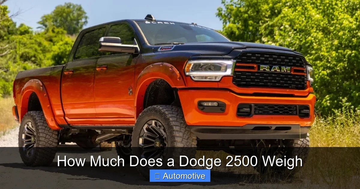 How Much Does a Dodge 2500 Weigh