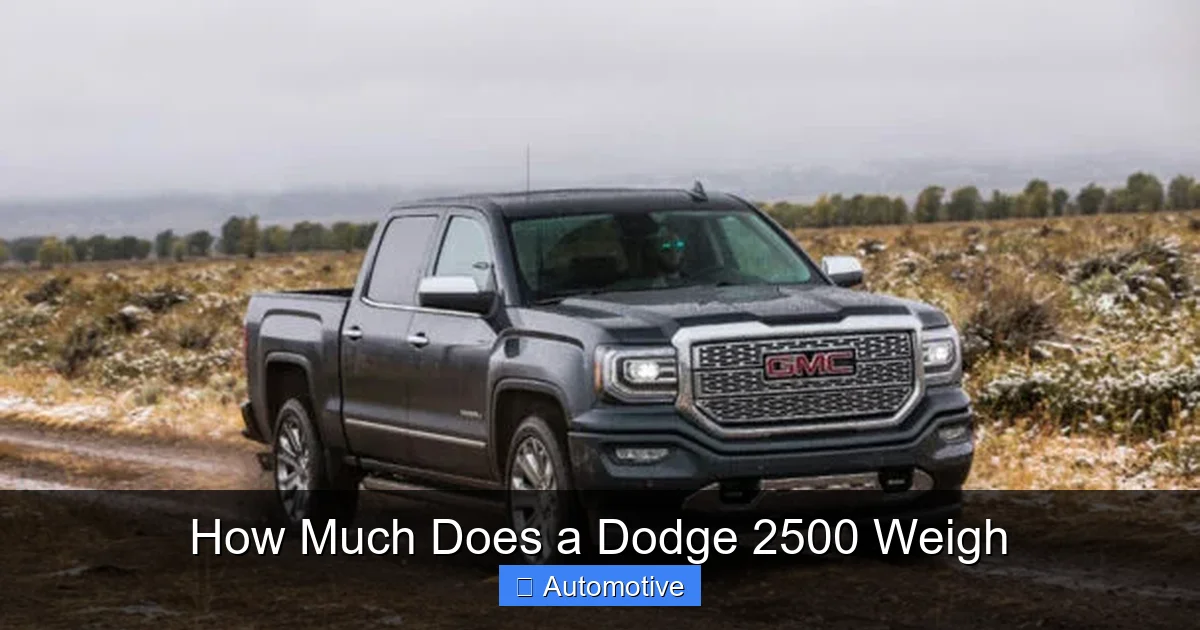 How Much Does a Dodge 2500 Weigh