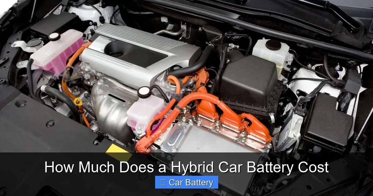 How Much Does a Hybrid Car Battery Cost