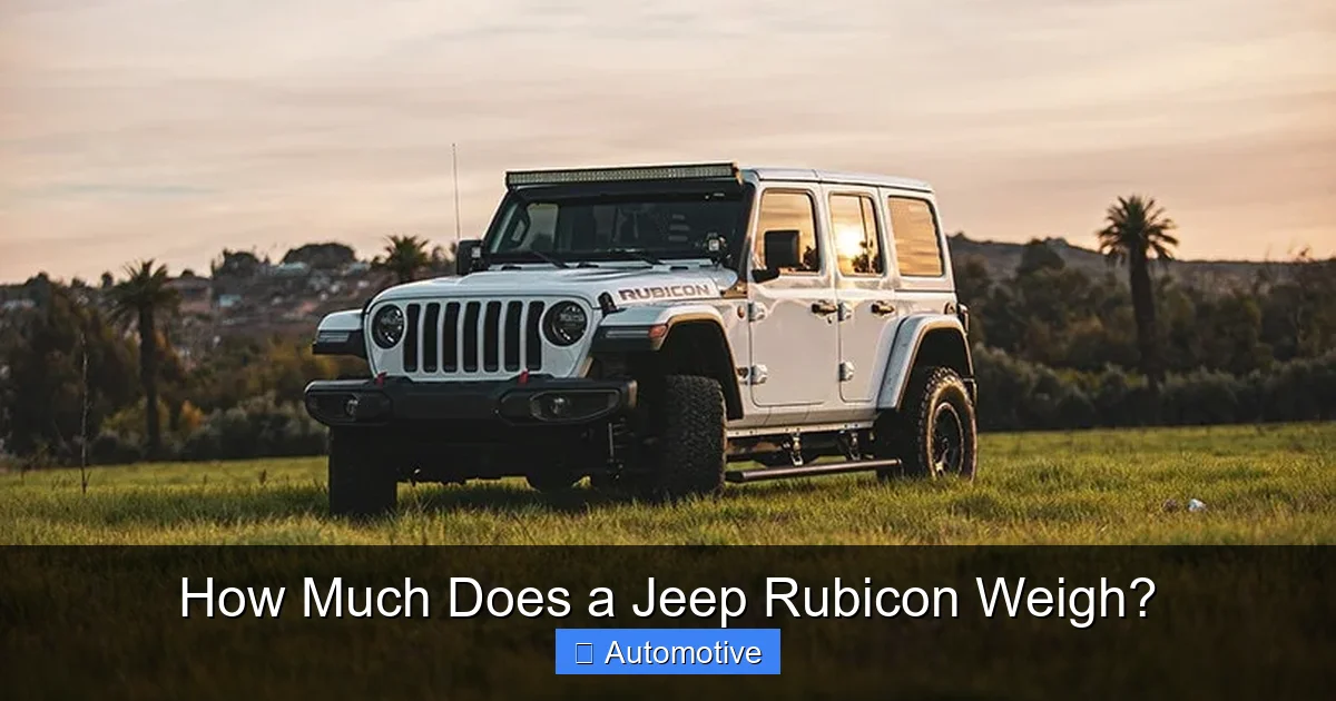 How Much Does a Jeep Rubicon Weigh?