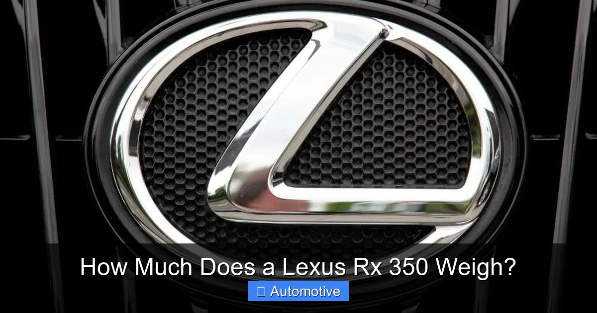 How Much Does a Lexus Rx 350 Weigh?