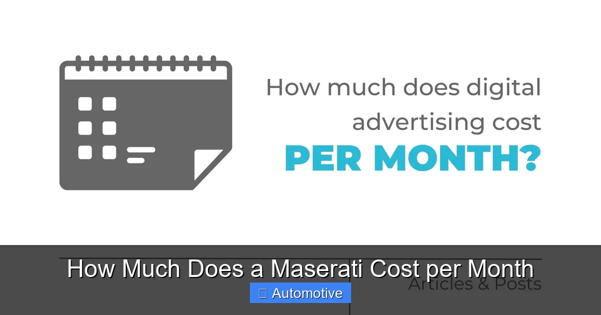 How Much Does a Maserati Cost per Month