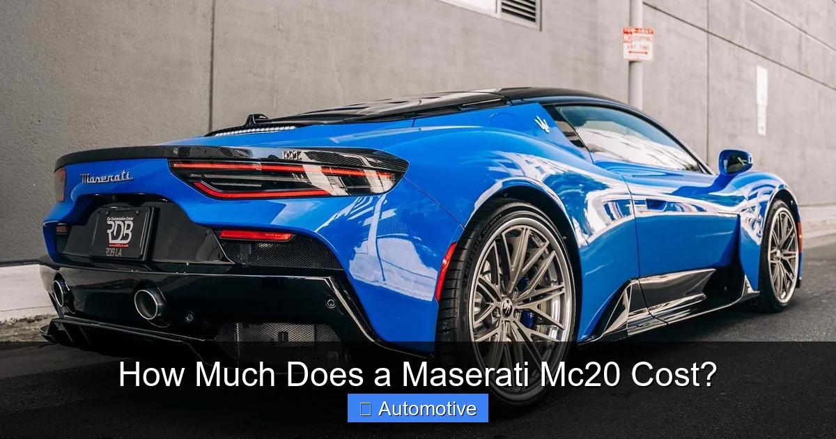 How Much Does a Maserati Mc20 Cost?