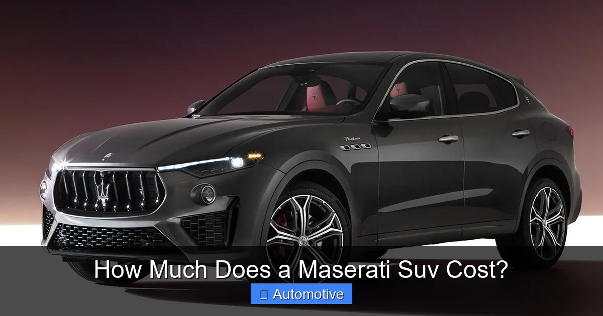 How Much Does a Maserati Suv Cost?