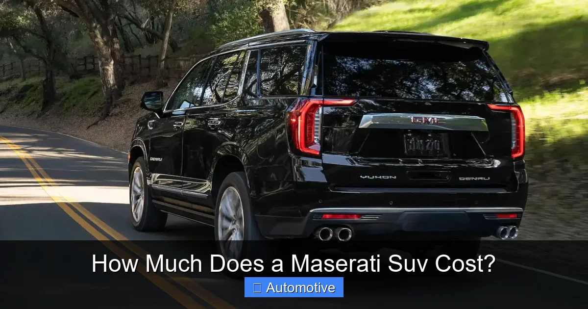 How Much Does a Maserati Suv Cost?