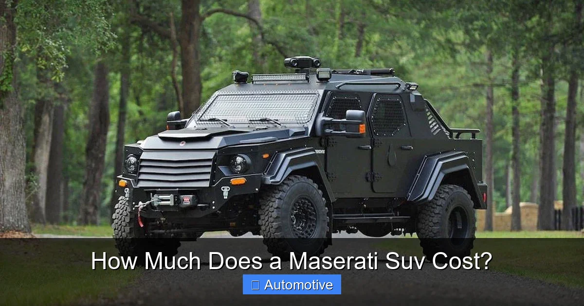 How Much Does a Maserati Suv Cost?