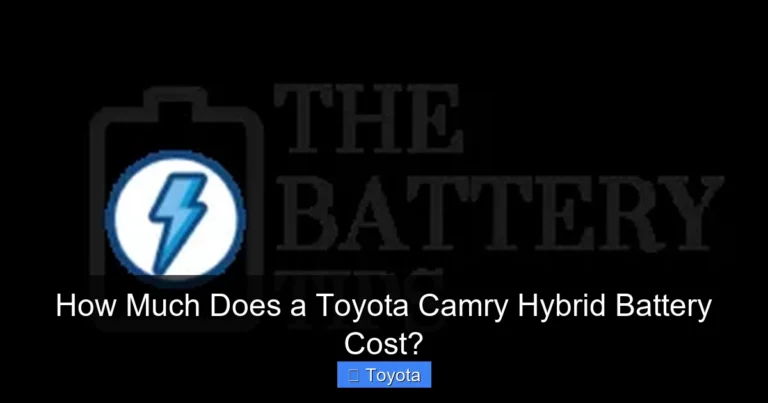 How Much Does a Toyota Camry Hybrid Battery Cost?
