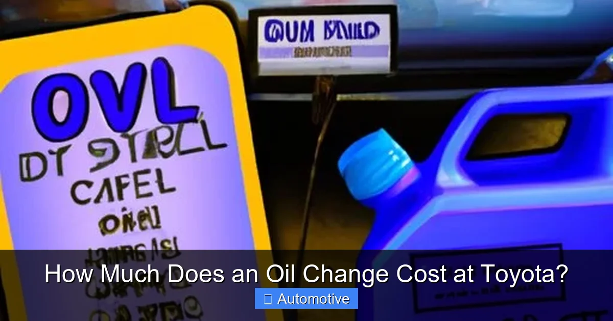 How Much Does an Oil Change Cost at Toyota?