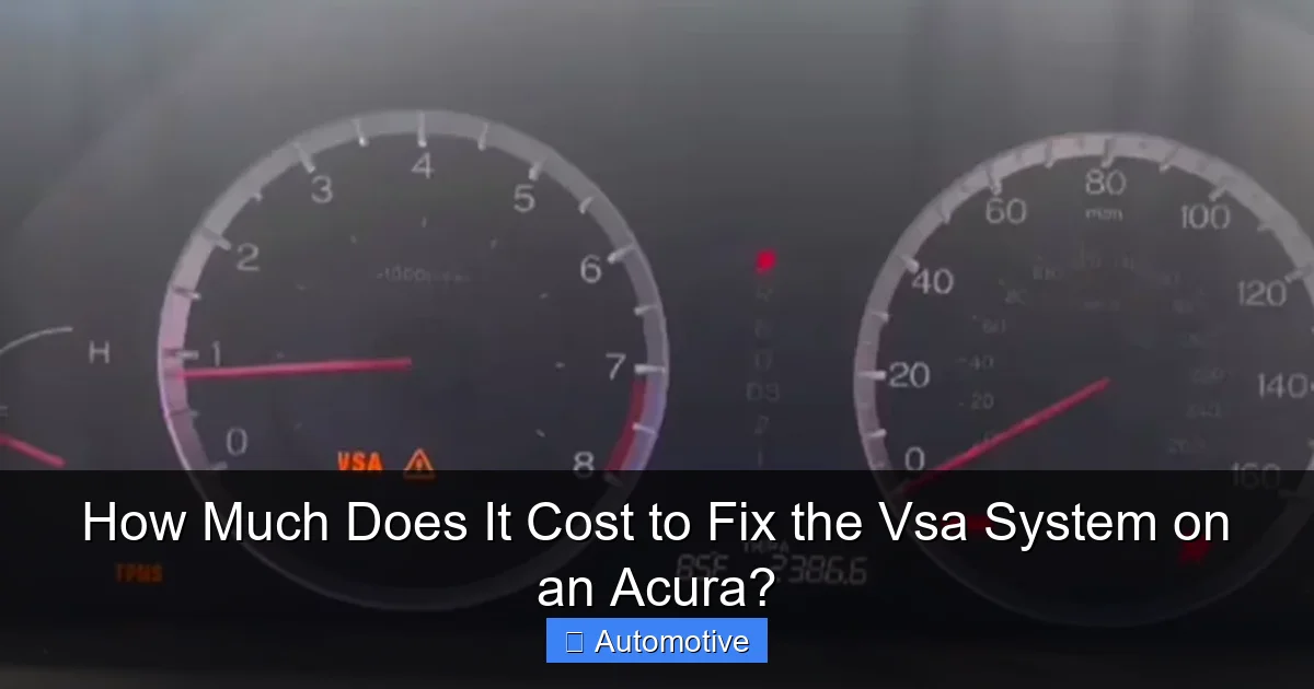How Much Does It Cost to Fix the Vsa System on an Acura?