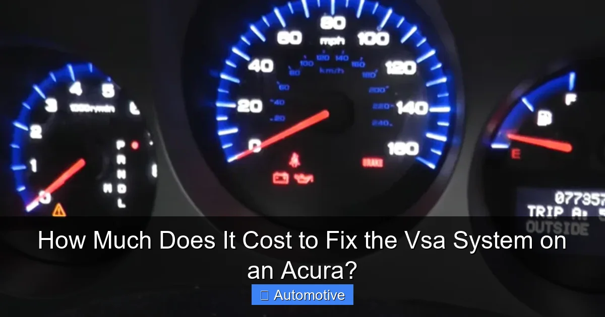 How Much Does It Cost to Fix the Vsa System on an Acura?