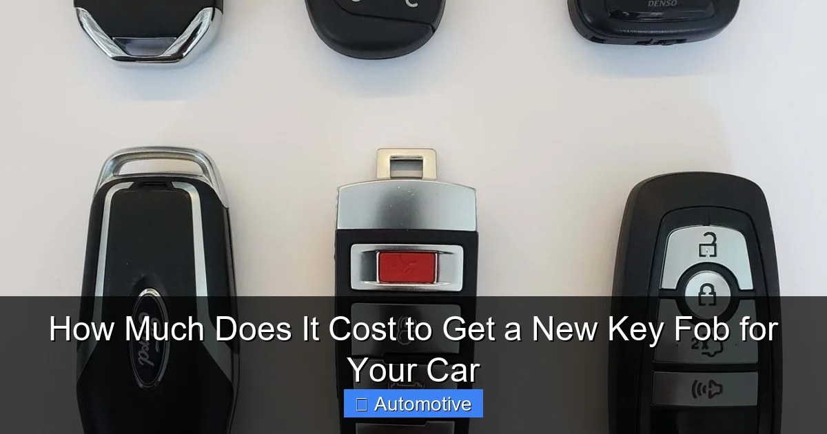 How Much Does It Cost to Get a New Key Fob for Your Car