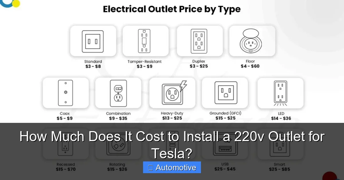 How Much Does It Cost to Install a 220v Outlet for Tesla?